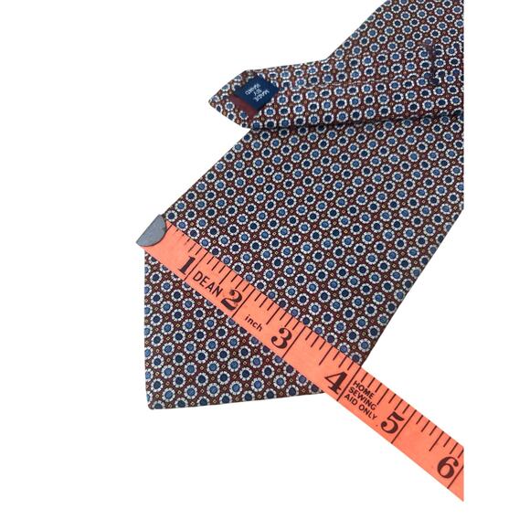 Polo by Ralph Lauren 100% Silk Tie Abstract Blue Burgundy Handmade in USA Preppy - Picture 6 of 6